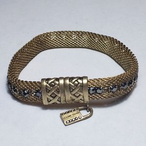 Ellen Tracy Mesh Jewel Bracelet Goldtone